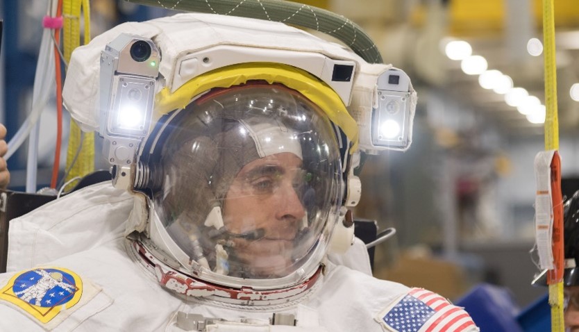 Space suit helmet cameras use Wi-Fi® to stream video