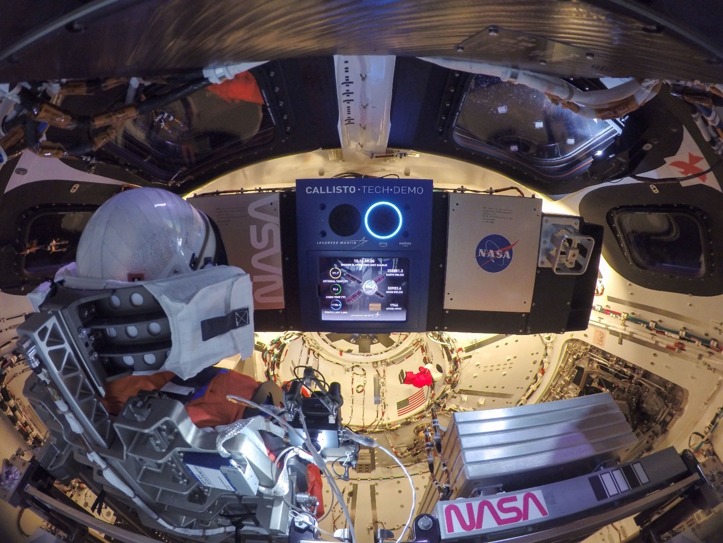 Space suit helmet cameras use Wi-Fi® to stream video